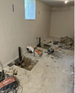 Push piers used inside