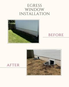 Before After Basement Egress Window Installation